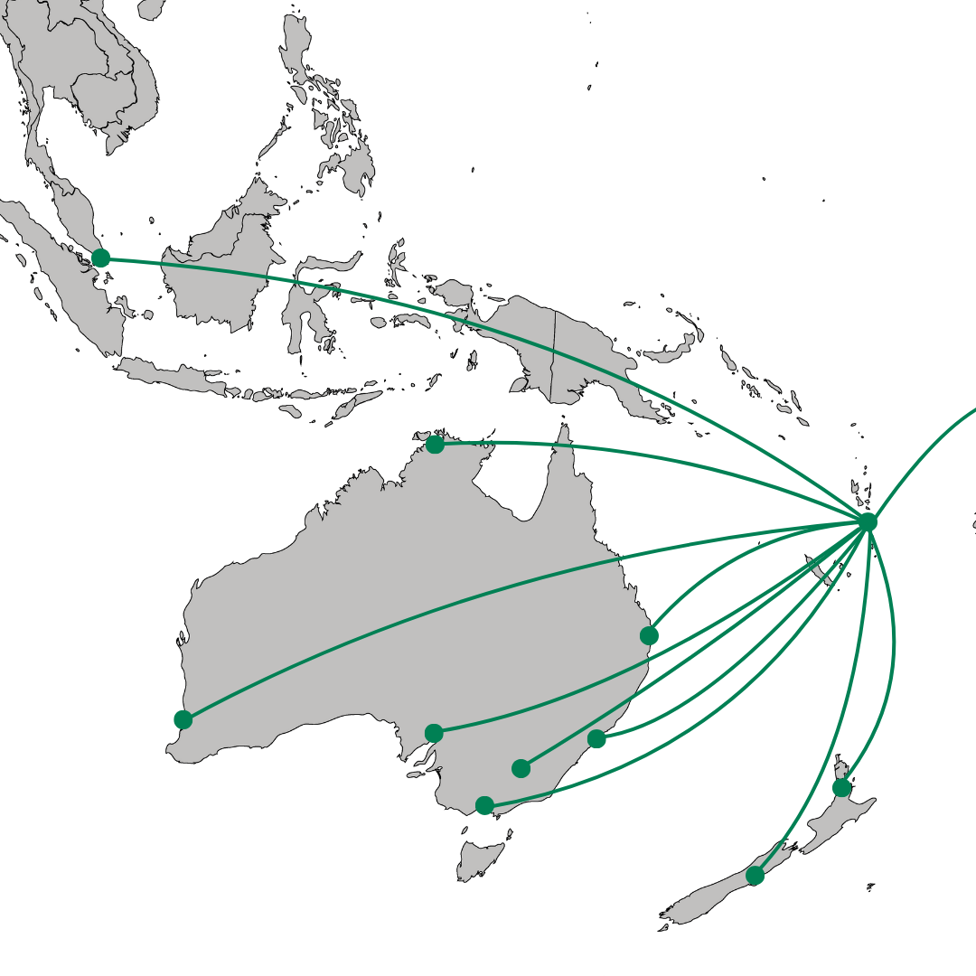 Map showing some the routes from Vanuatu MEDEVAC.FLIGHTS can service as an air ambulance